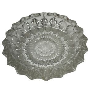 Beautiful Vintage Crystal Style Ash Tray Diamond Cut EUC